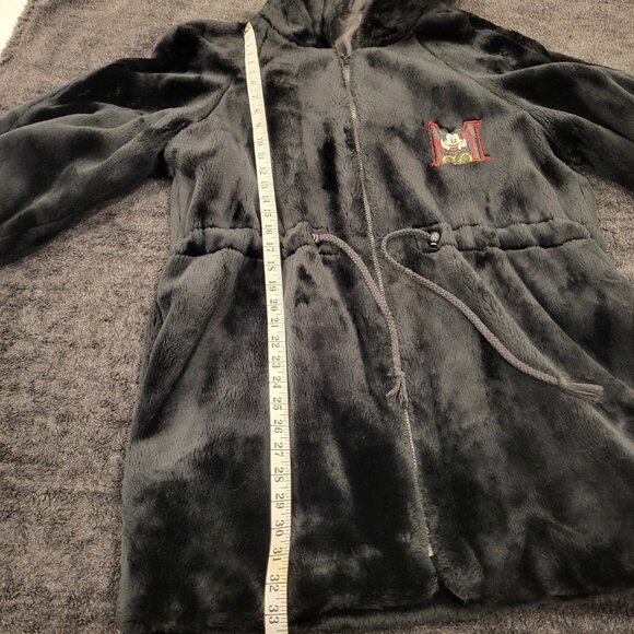 Vintage Mickey Mouse Unlimited Faux Fur Long Jacket Black Size Large - Picture 11 of 15